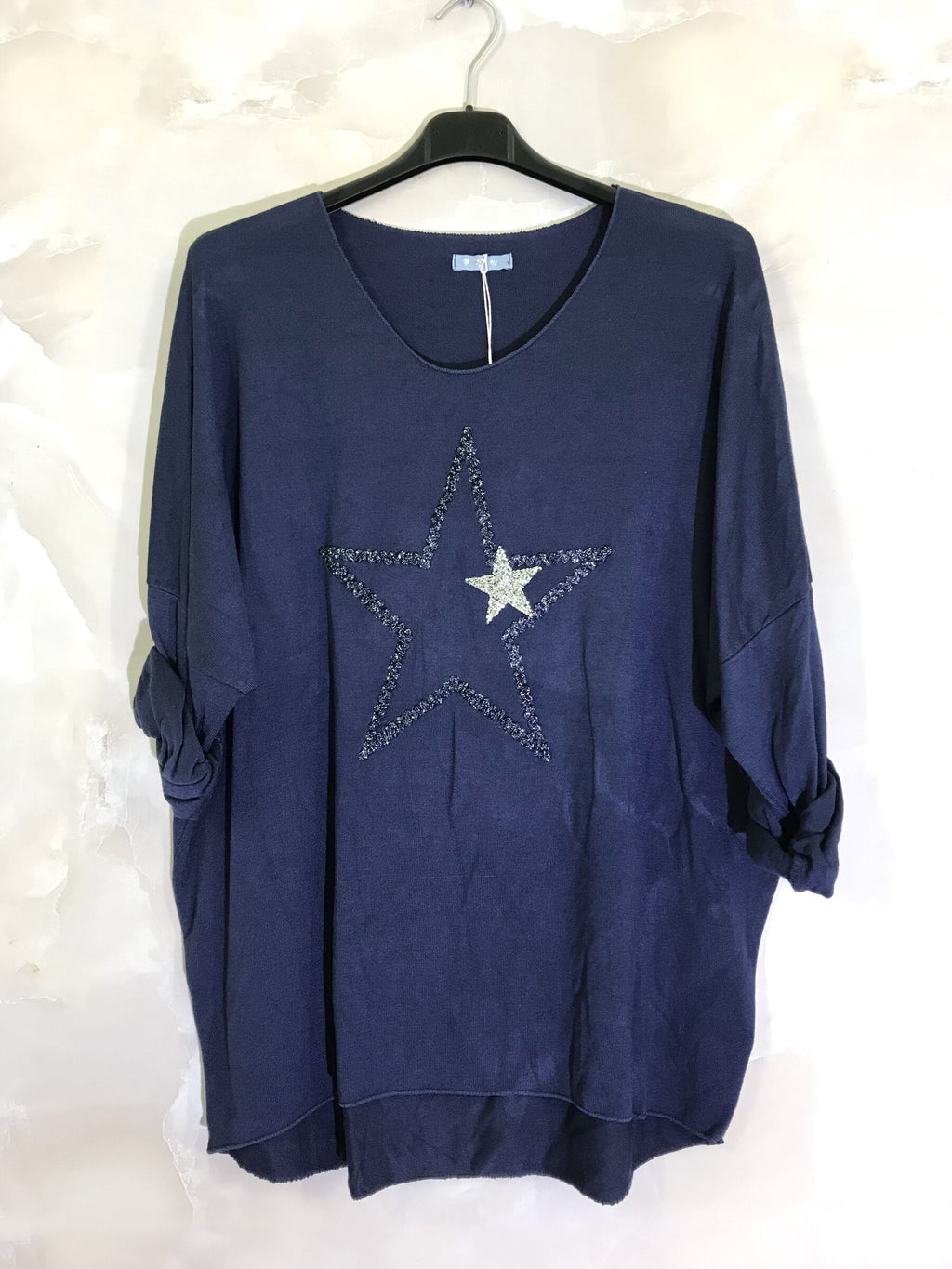 Plus Size Tunika med Stjärnor i Mjuk och Stretchig Tyg