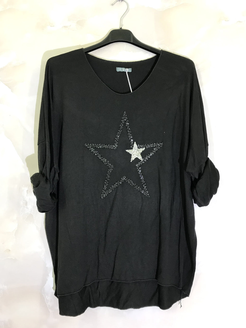 Plus Size Large tunic with stars with soft and stretch fabric