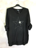Plus Size Large tunic with stars with soft and stretch fabric