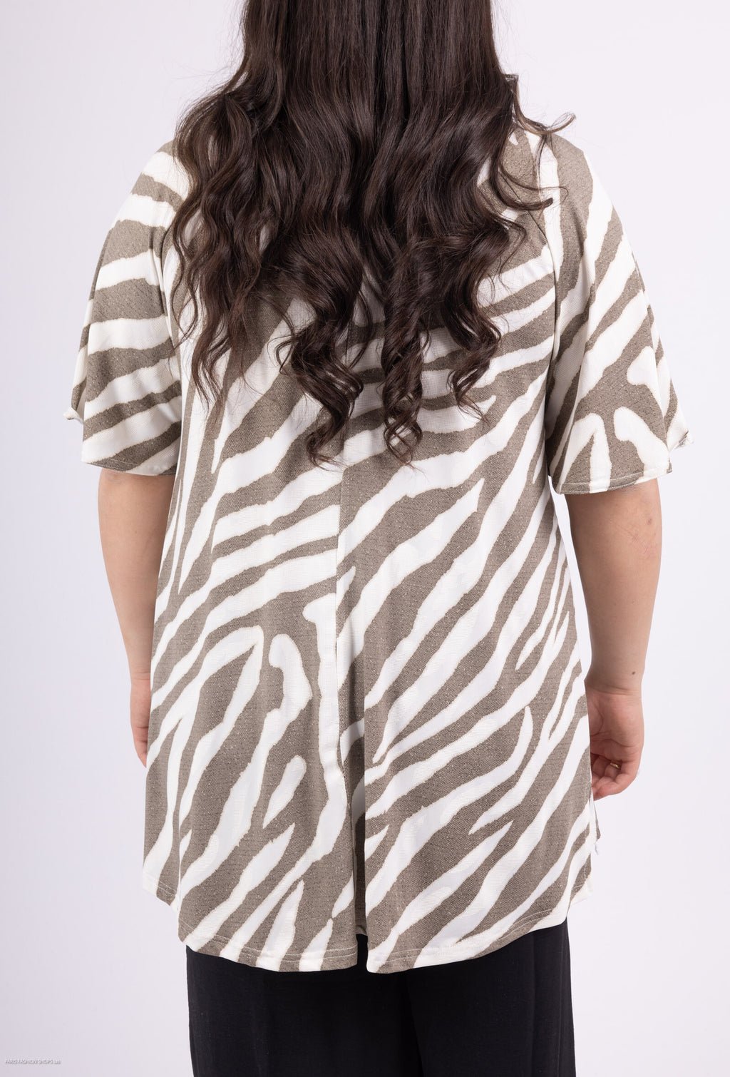 Plus Size Lace V-neck Printed Tunic