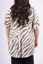 Plus Size Lace V-neck Printed Tunic