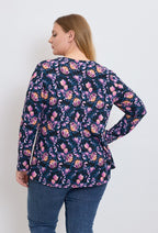 Plus Size Tryckt Tunika