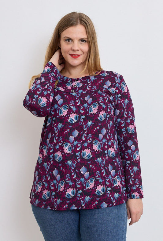 Plus Size Printed Tunic för Stilsäkra Kvinnor