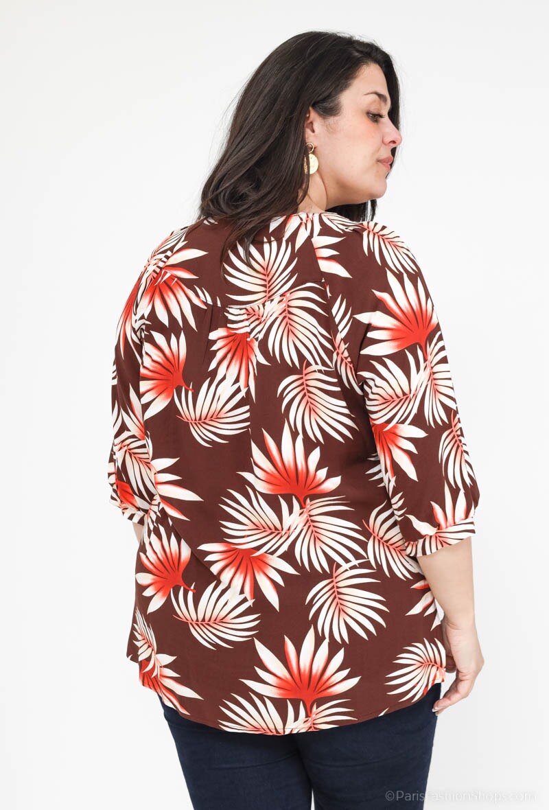Plus Size Printed Tunic för Stora Storlekar