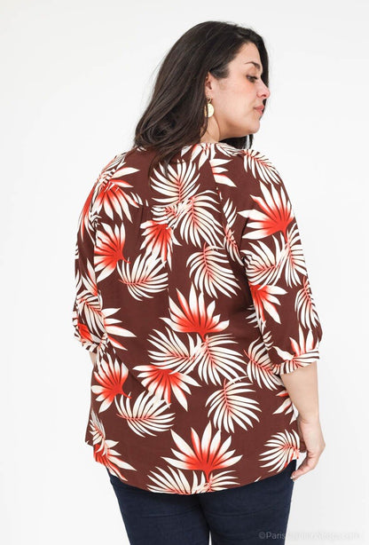 Plus Size Printed Tunic för Stora Storlekar