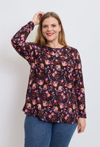 Printed tunic i Stor Storlek
