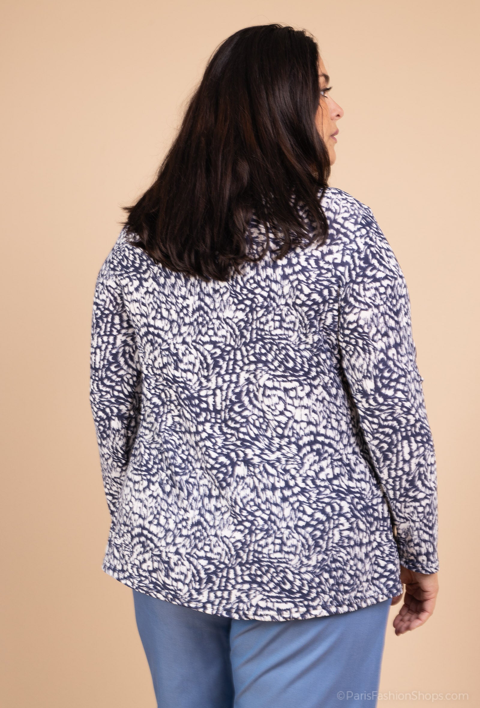 Plus Size Stretch Print Tunic