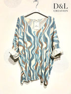 Plus Size Printed fine knit tunic sizes T38 to T54