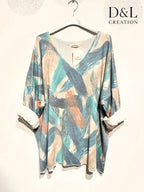 Plus Size Printed fine knit tunic sizes 38 to 54