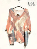 Plus Size Printed fine knit tunic sizes 38 to 54