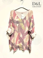 Plus Size Printed fine knit tunic sizes 38 to 54