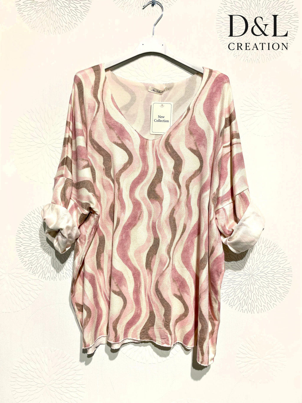 Plus Size Tryckt Finstickad Tunika