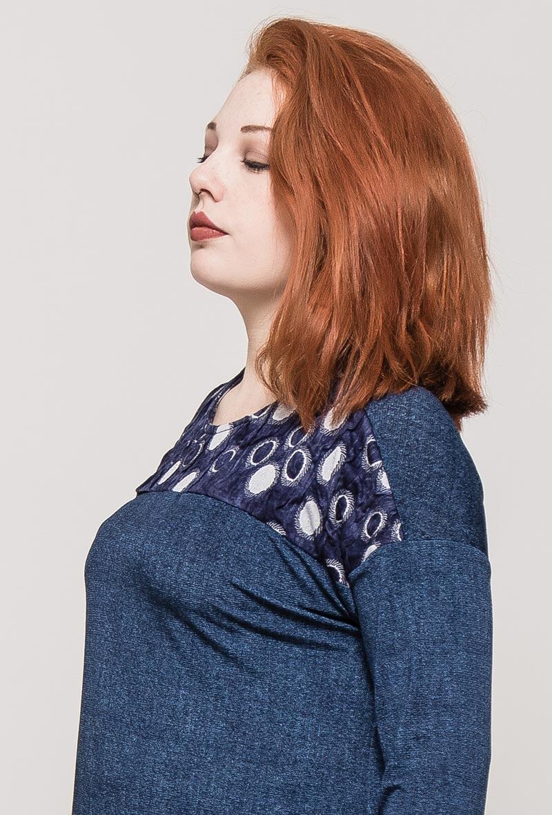 Plus Size Tryckt Tunika