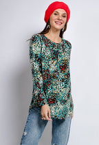 Plus Size Tryckt Tunika