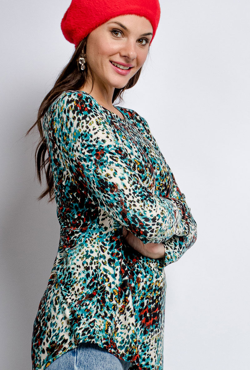 Plus Size Tryckt Tunika