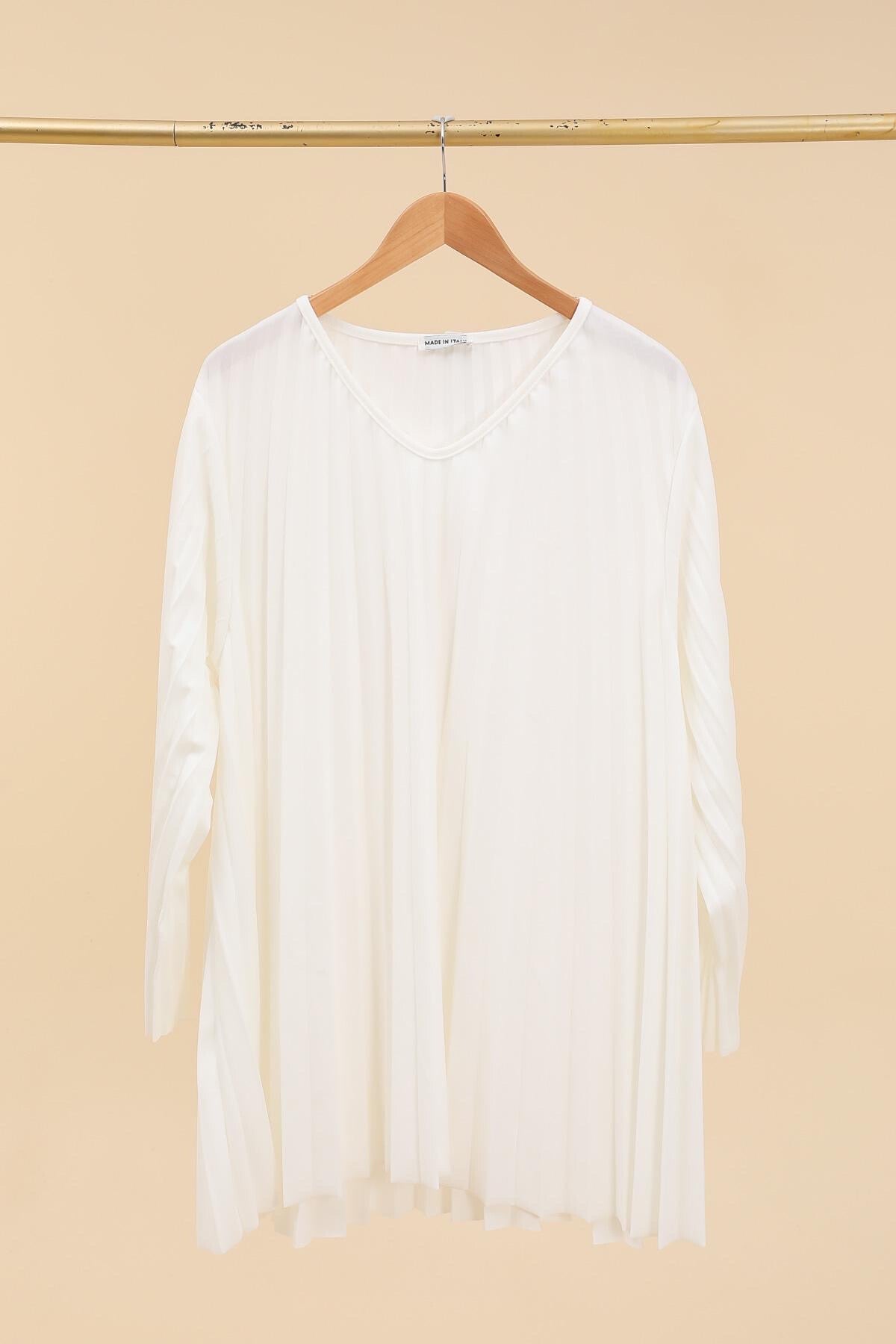 Plus Size Long pleated scuba crepe dress
