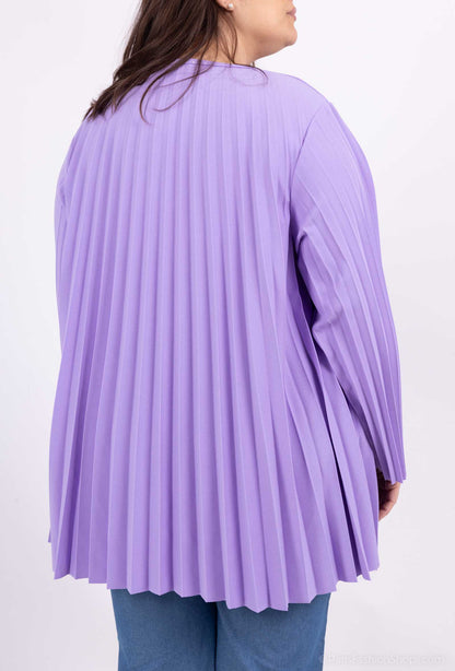 Plus Size Lång Plisserad Klänning i Scuba Crepe