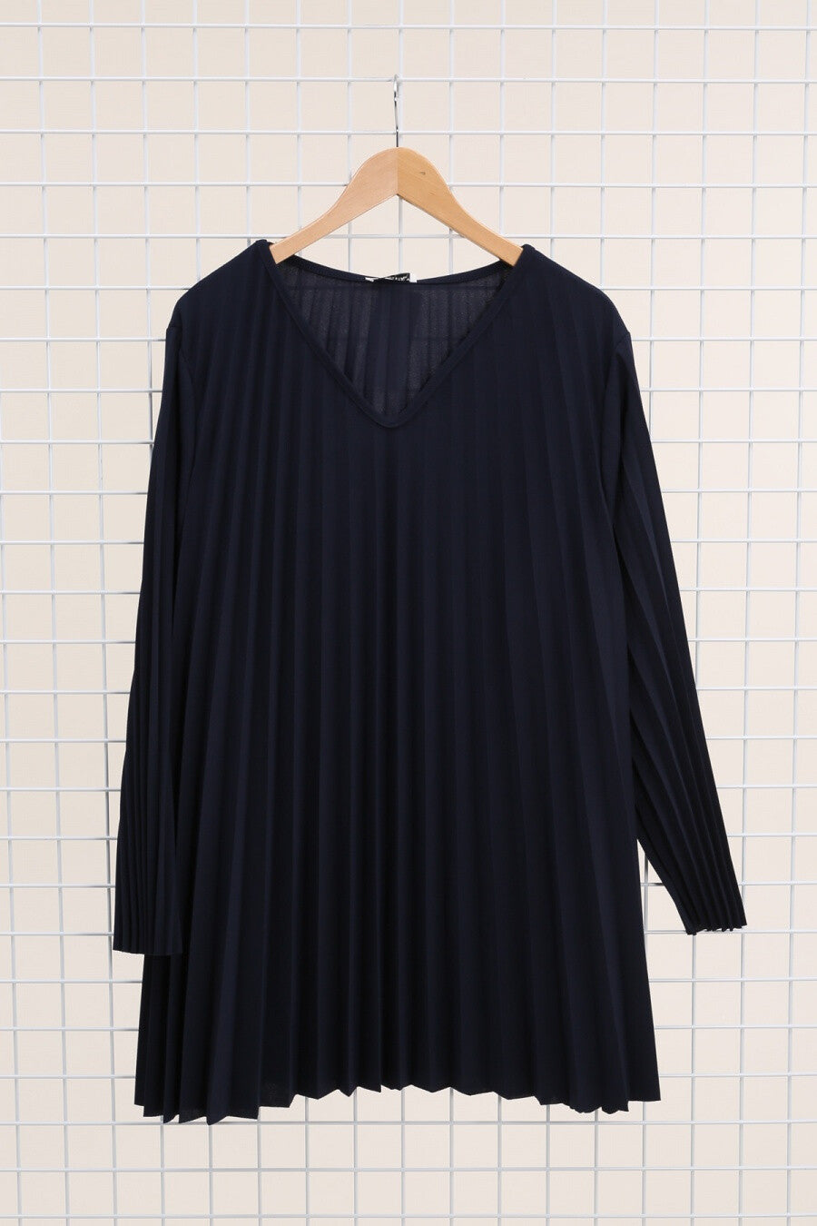 Plus Size Long pleated scuba crepe dress