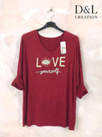 Plus Size Love Yourself Tunic Sizes 38 to 48