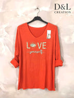 Love Yourself Tunic Sizes 38 to 48 i Stor Storlek