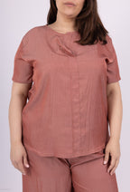 Plus Size Kortärmad Tunika i Lyocell T38 till T50
