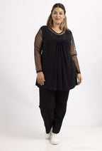 Plus Size Lace Sleeve Tunic