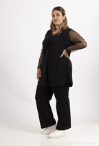 Plus Size Lace Sleeve Tunic