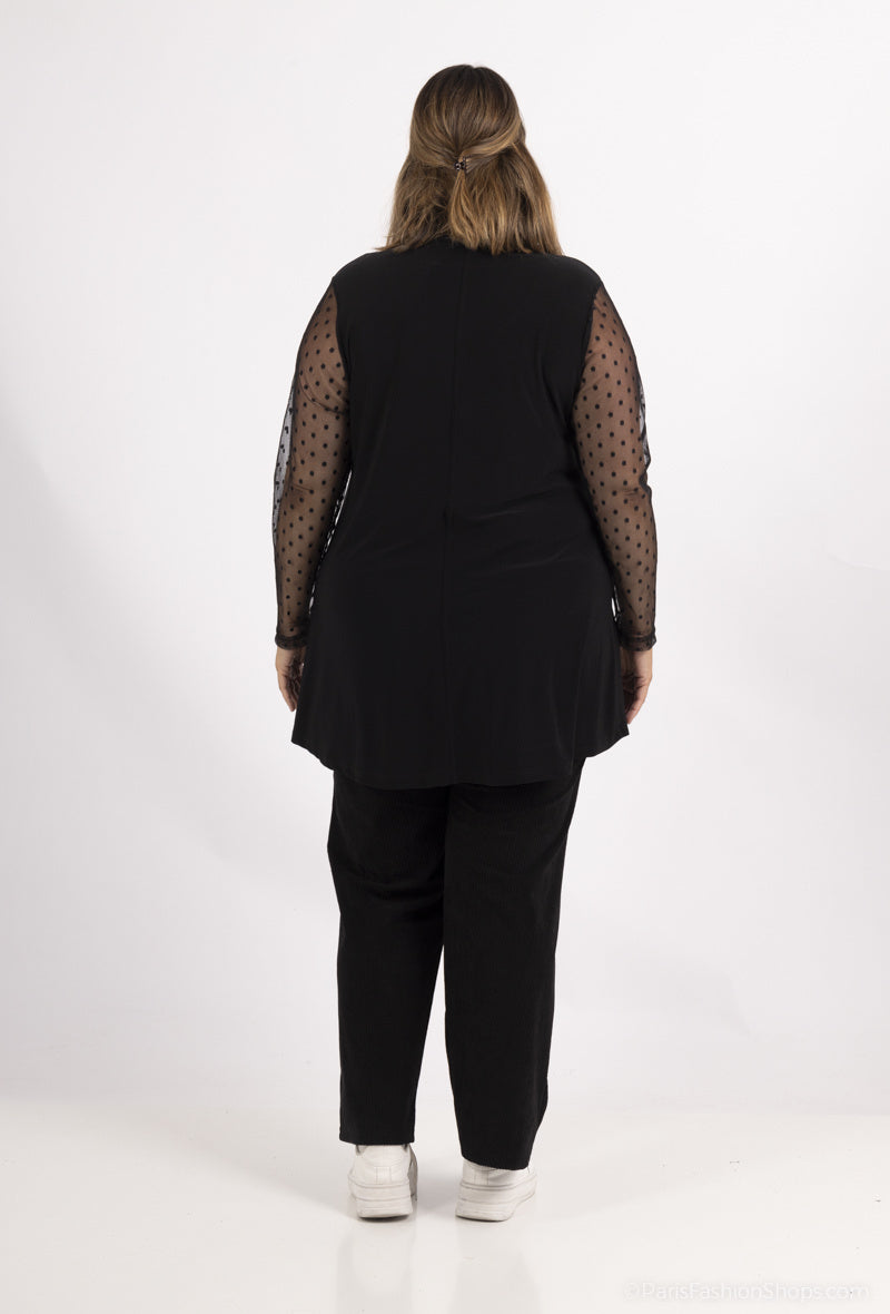 Plus Size Lace Sleeve Tunic