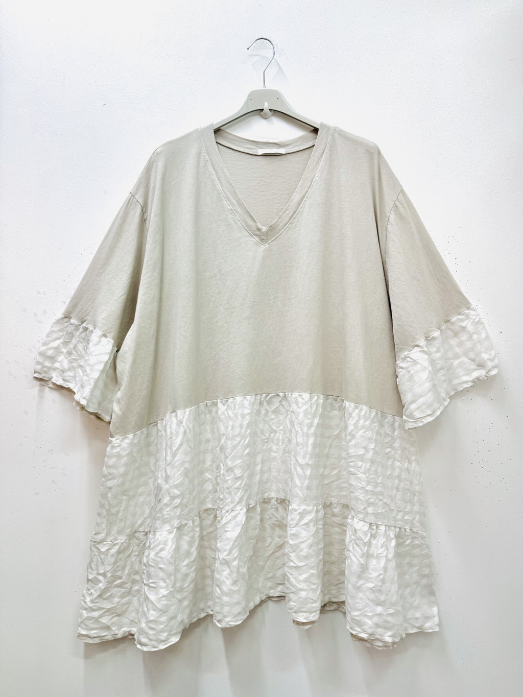 Plus Size Oversized gingham cotton tunic
