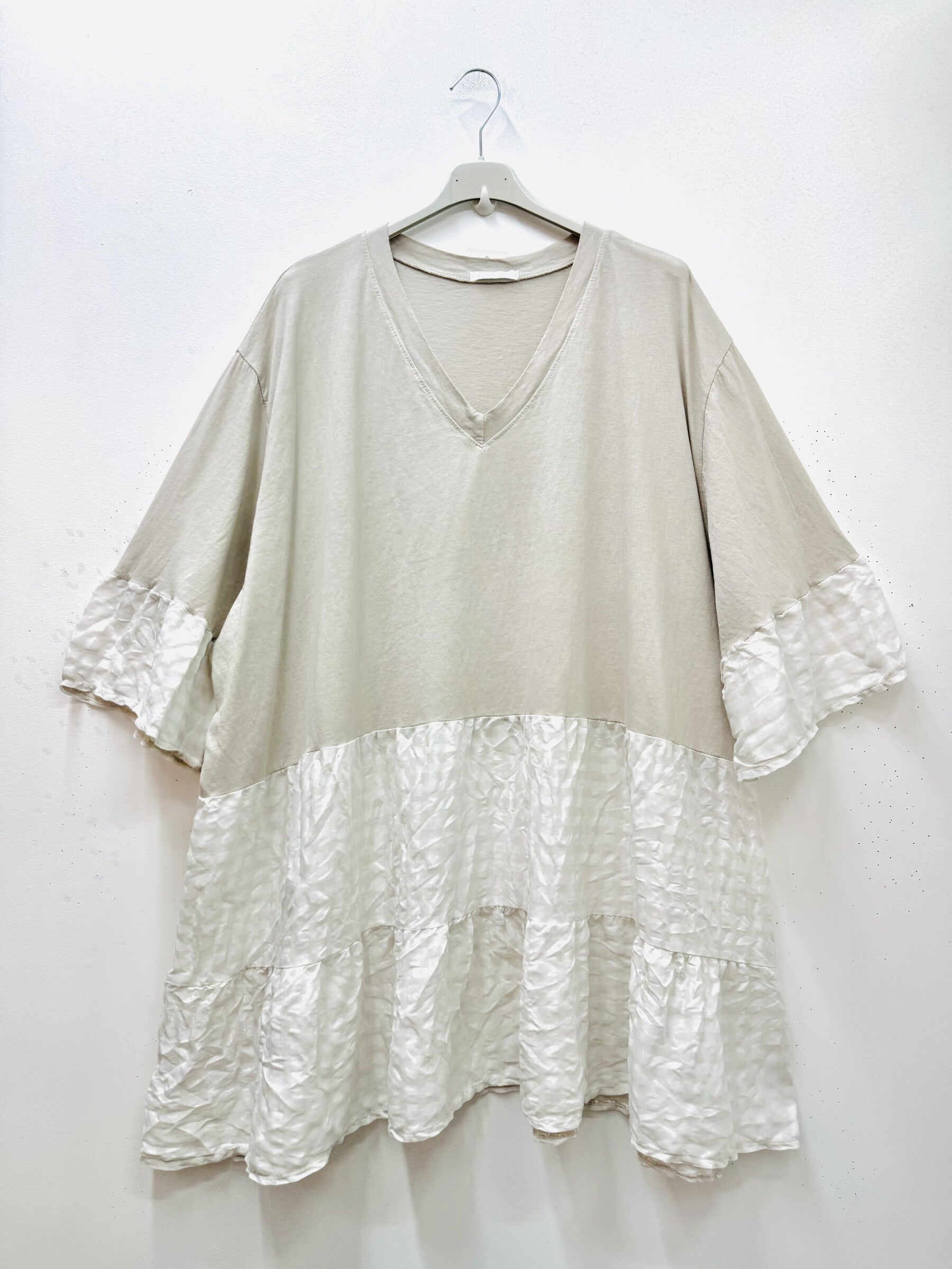 Plus Size Oversized gingham cotton tunic