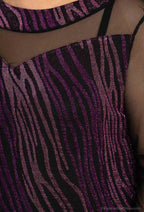Plus Size Sequined Tunic with Tulle Sleeves