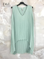 Plus Size Plowed Tunic i V-ringning