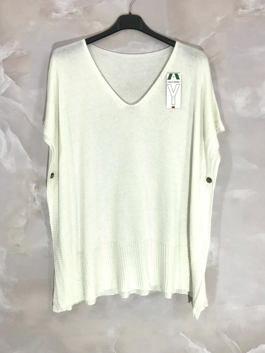 Plus Size Glittrande Tunika/Poncho med Kort Ärmar V-Hals