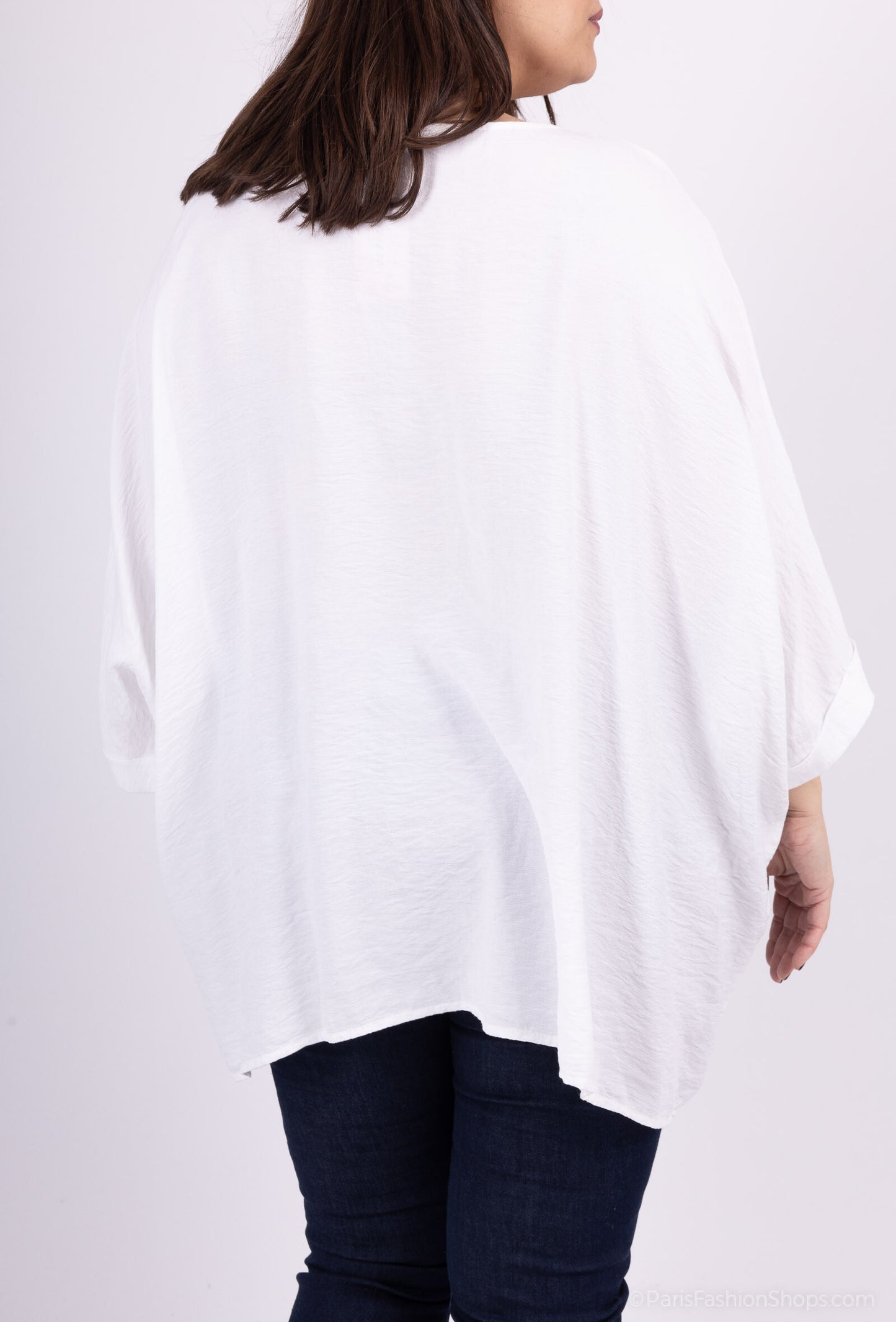 Plus Size Oversized Tunic/Poncho i Crepe Viskos