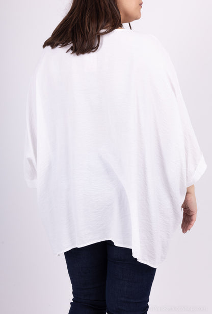 Plus Size Oversized Tunic/Poncho i Crepe Viskos