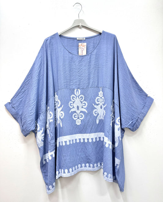 Plus Size Oversized Tunic/Poncho i Crepe Viskos
