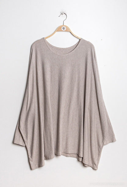 Plus Size Mjuk Rundhalsad Oversized Tröja/Tunika