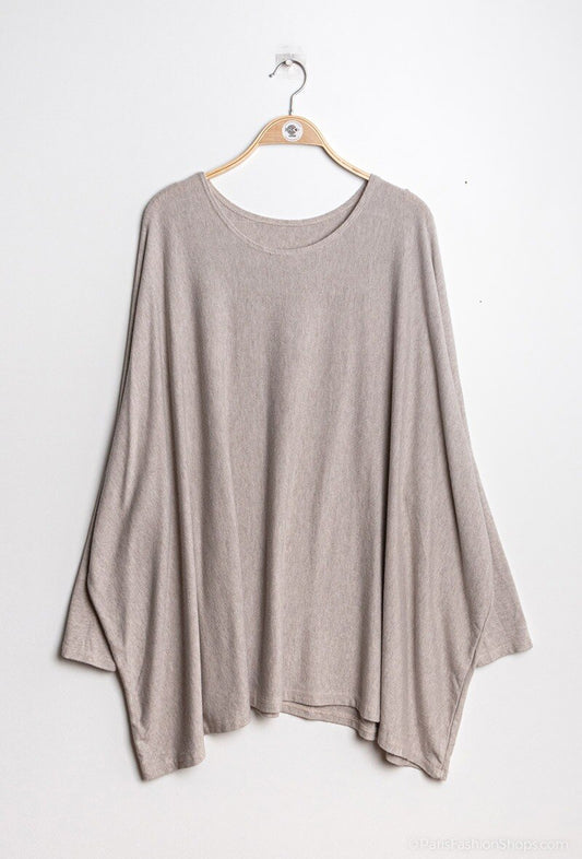 Plus Size Soft round-neck oversized sweater/tunic
