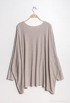 Plus Size Mjuk Rundhalsad Oversized Tröja/Tunika
