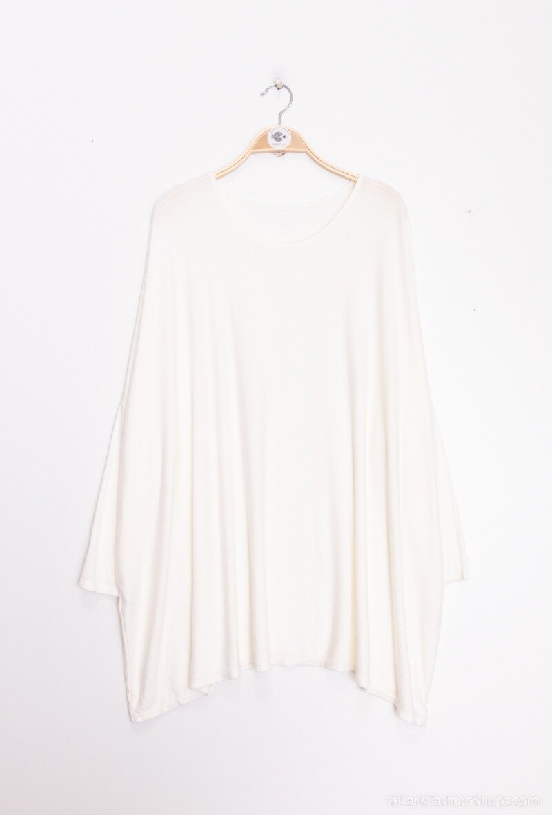 Plus Size Soft round-neck oversized sweater/tunic