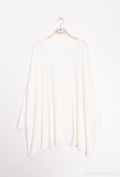 Plus Size Soft round-neck oversized sweater/tunic