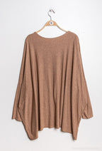 Mjuk rundhalsad oversized tröja/tunika i Stor Storlek