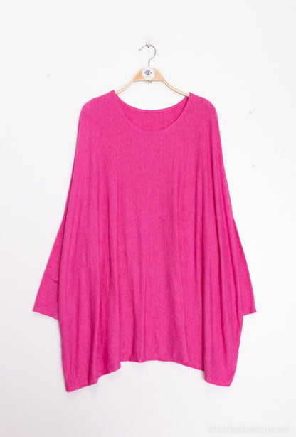 Plus Size Soft round-neck oversized sweater/tunic