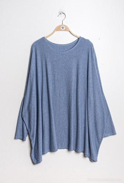 Plus Size Soft round-neck oversized sweater/tunic