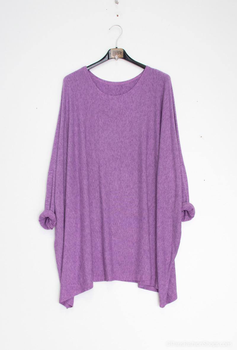 Plus Size Soft round-neck oversized sweater/tunic