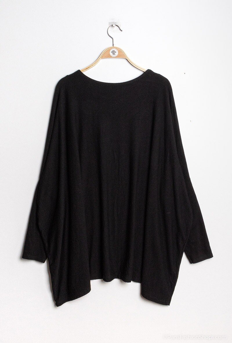 Plus Size Mjuk Rundhalsad Oversized Tröja/Tunika