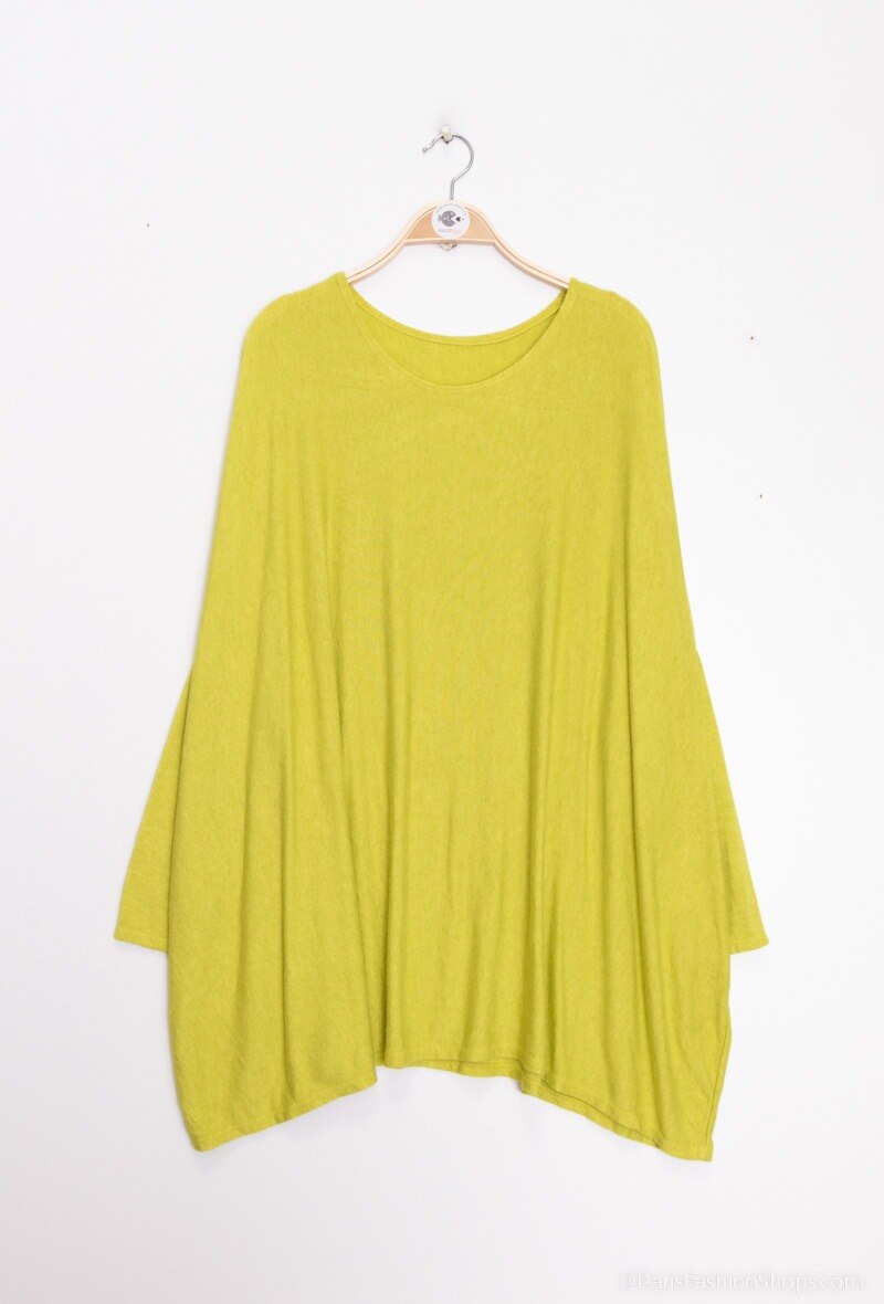 Plus Size Soft round-neck oversized sweater/tunic