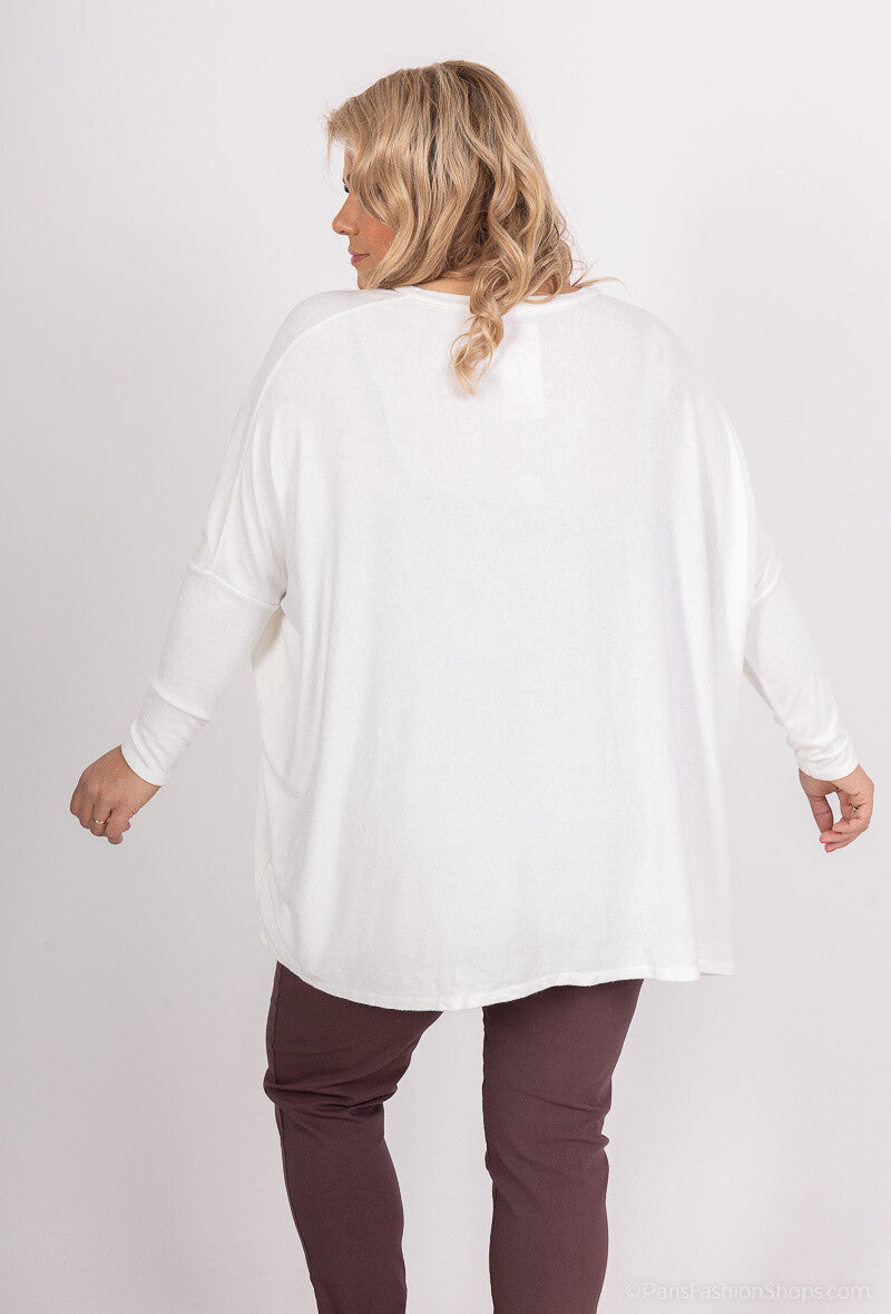 Plus Size Soft V-neck Oversized Sweater/Tunic