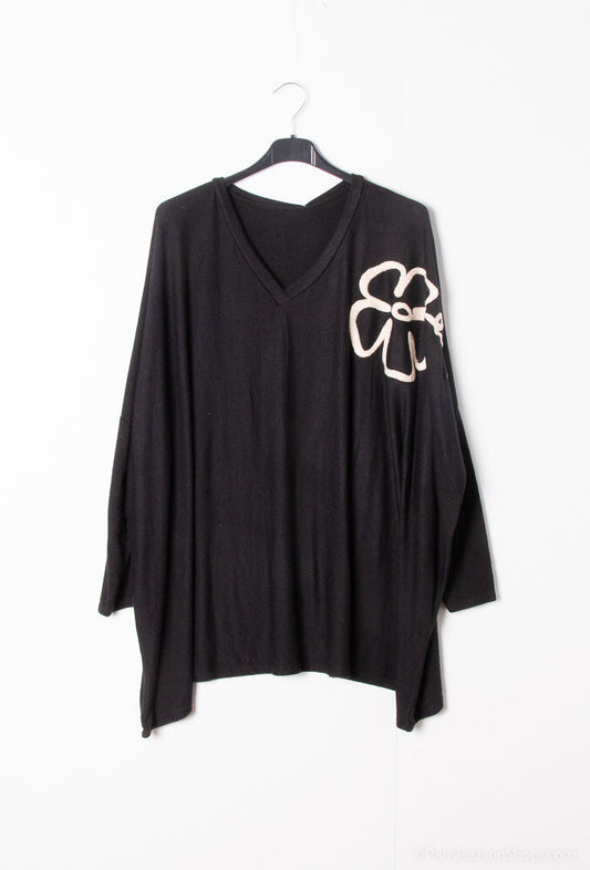 Plus Size Soft V-neck Oversized Sweater/Tunic