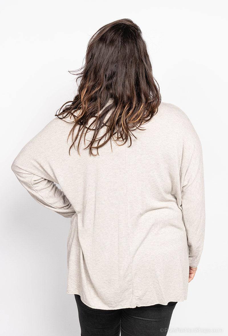 Soft V-neck sweater/tunic i Stor Storlek